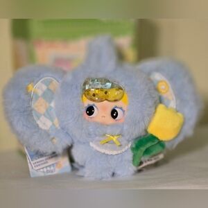 NWT OO Baby Spring Flower Fortune Elephant Plush Bag Charm / Key Chain / Doll